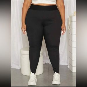 SHEIN FIT+ Plus Solid High Waist Leggings